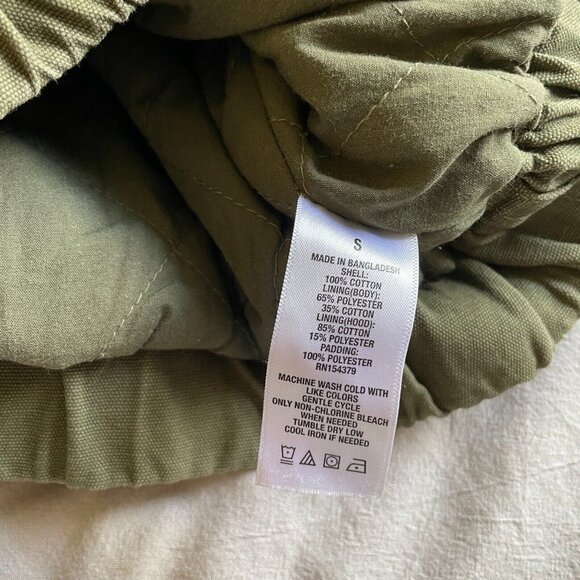 Aeropostale Bomber Jacket Womens Size S Army Green Crop Canvas Full Zip Outdoor - Picture 5 of 11